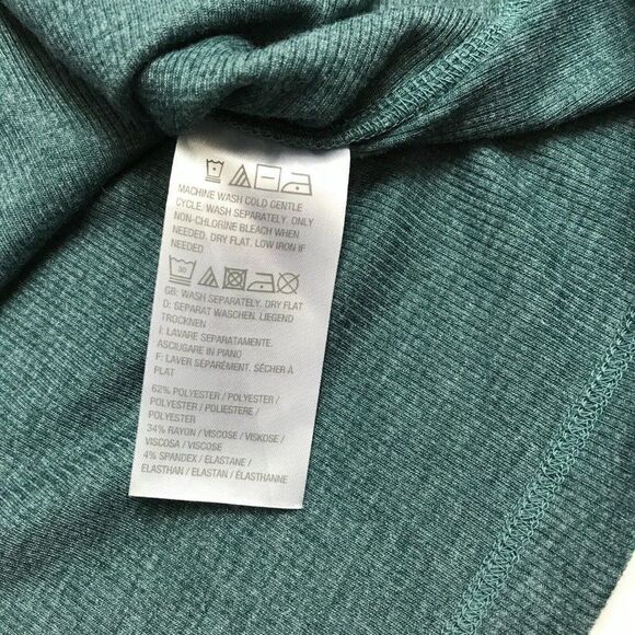 LOGO Lori Goldstein Womens Mock Neck Knit Top Green Long Sleeve Shirt L Large - Picture 9 of 11